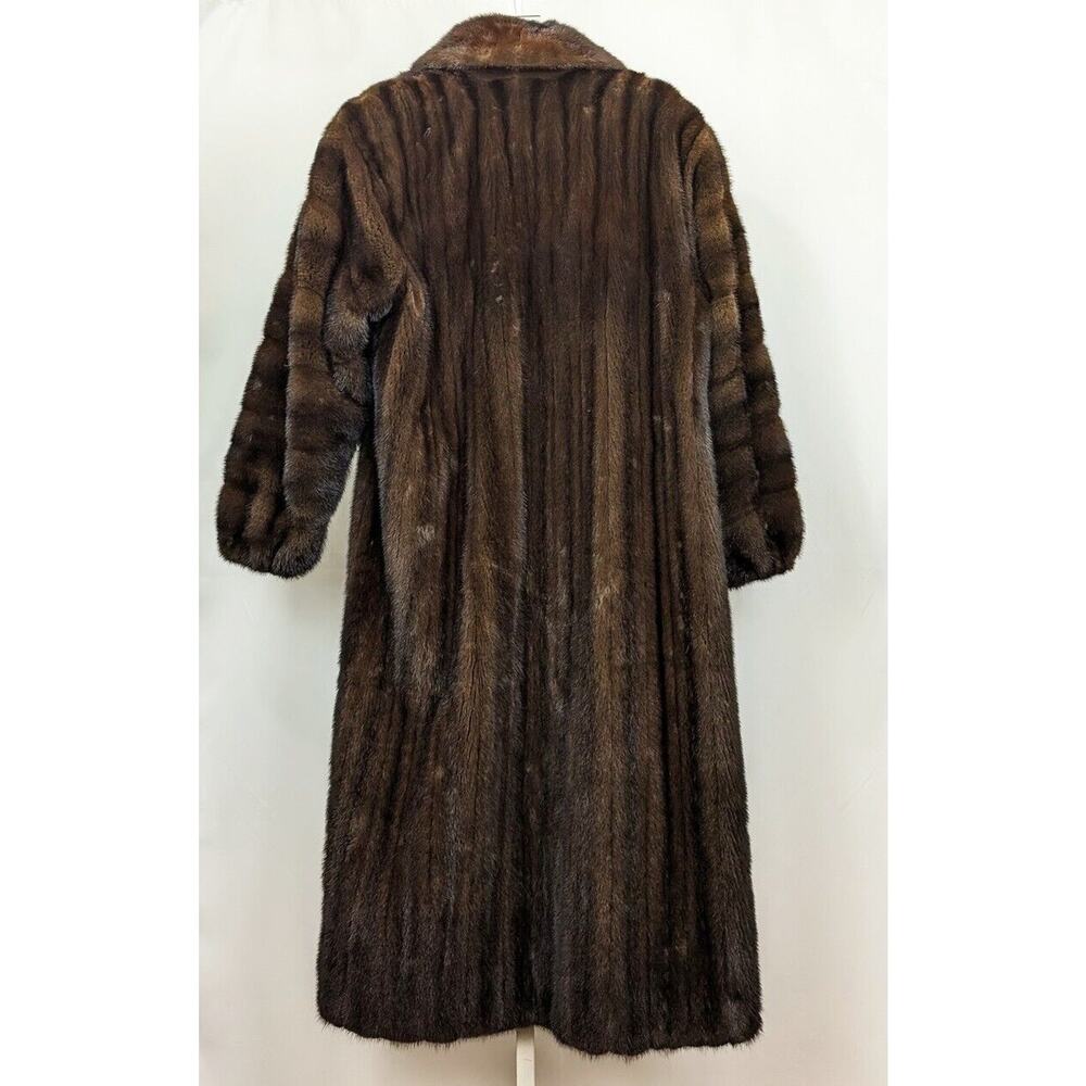 Vintage Mink Coat Balenciaga Full Length Long Brown Women's Size Large - Picture 4 of 15